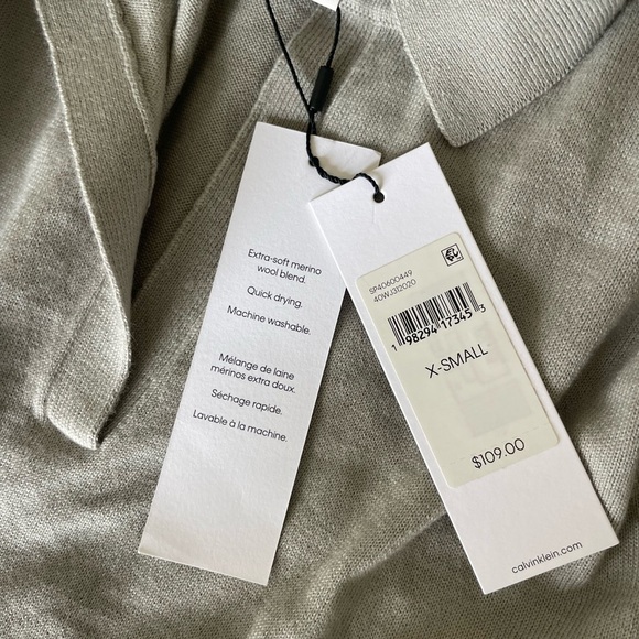 Calvin Klein Gray V-Neck Collar Sweater Soft Knit Classic - Picture 7 of 11